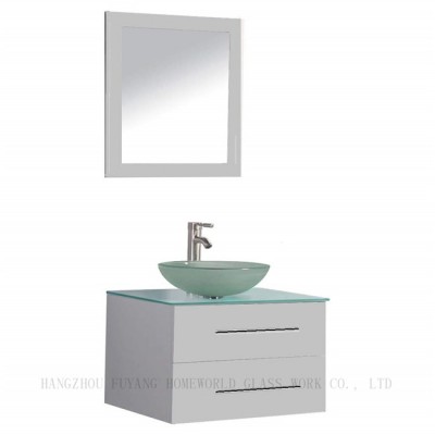 American style Popular bathroom cabinet hanging grey color painting with glass counter top