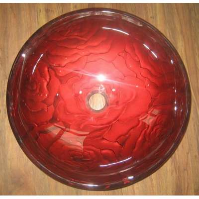 Top quality round coloured glass wash basin